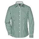 Koszula Damska Wzorzysta Kratka JN616 - Forest Green & White
