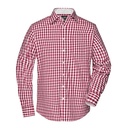 Koszula Męska Długi Rękaw W Kratke JN617 - Bordeaux & White