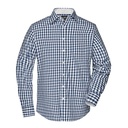 Koszula Męska Długi Rękaw W Kratke JN617 - Navy & White