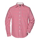 Koszula Męska Długi Rękaw W Kratke JN617 - Red & White