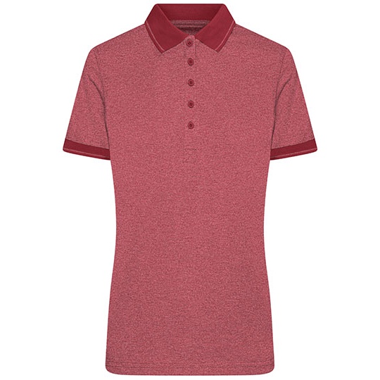 Damska Koszulka Polo Slim Fit Melange JN705 - Wine Melange & Wine