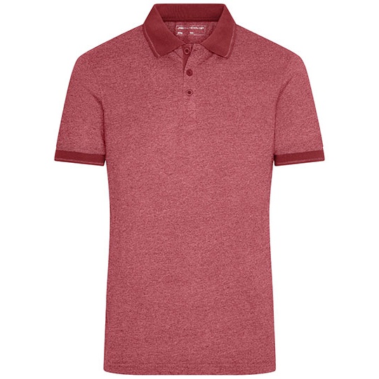 Meska Koszulka Polo Klasyczna Melange JN706 - Wine Melange & Wine