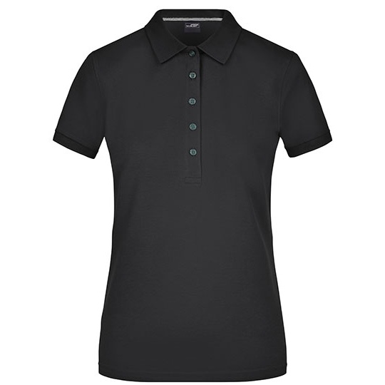 Damska koszulka polo slim JN707 - Black