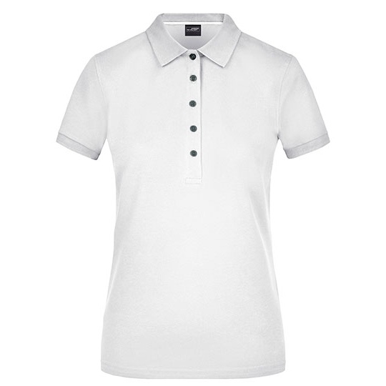 Damska koszulka polo slim JN707 - White