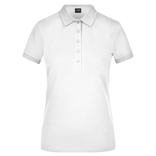 Damska koszulka polo slim JN709 - White
