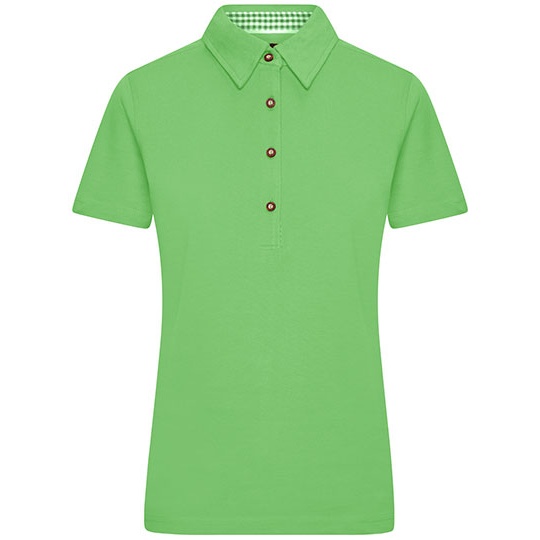 Damska Koszulka Polo Dopasowana Bawełniana JN715 - Lime Green