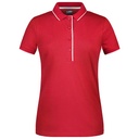 Koszulka Polo Damska Slim Fit Bawełniana JN727 - Red & White