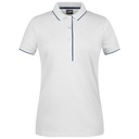 Koszulka Polo Damska Slim Fit Bawełniana JN727 - White & Navy