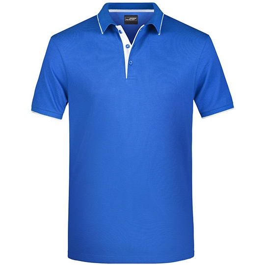 Koszulka Polo Męska z Kontrastem JN728 - Royal & White
