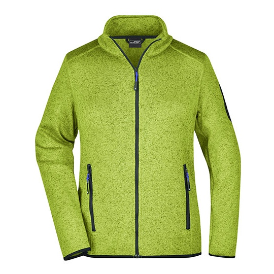 Damska Kurtka Polarowa Dzianinowa Slim JN761 - Kiwi Melange & Royal