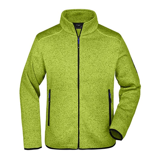 Kurtka Polarowa Slim Melanzowa JN762 - Kiwi Melange & Royal