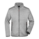 Kurtka Polarowa Slim Melanzowa JN762 - Light Grey Melange & Red