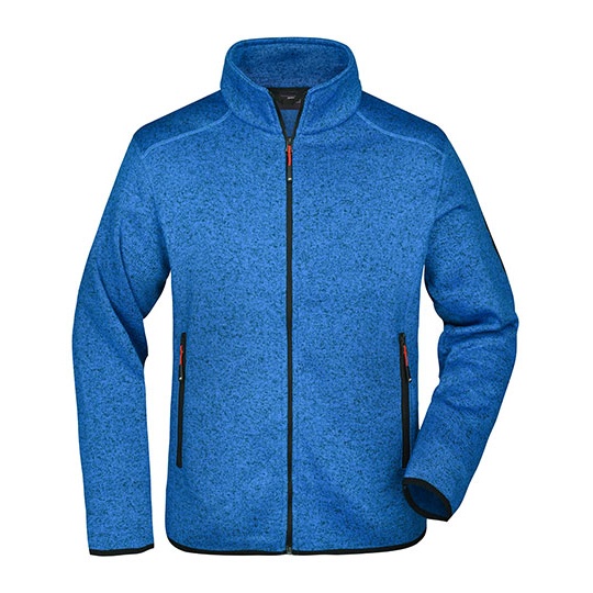Kurtka Polarowa Slim Melanzowa JN762 - Royal Melange & Red