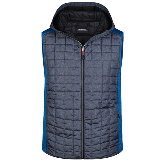 Kamizelka Meska Hybrydowa Pikowana JN768 - Royal Melange & Anthracite Melange
