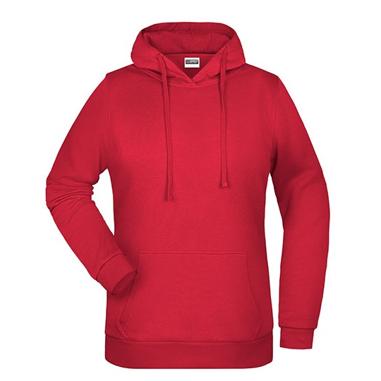 Bluza Damska z Kapturem Bawelniana JN795 - Red