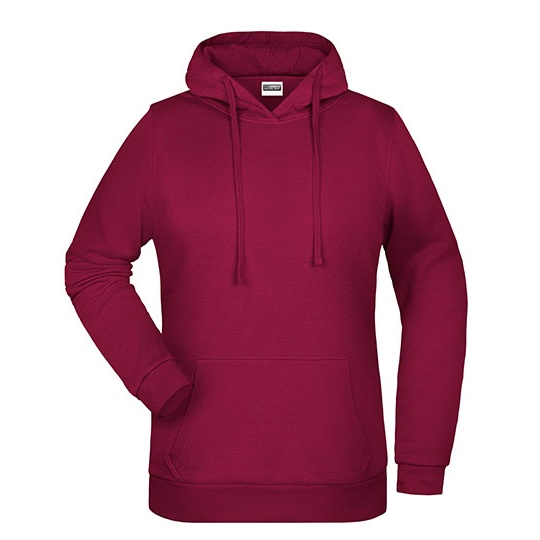 Bluza Damska z Kapturem Bawelniana JN795 - Wine