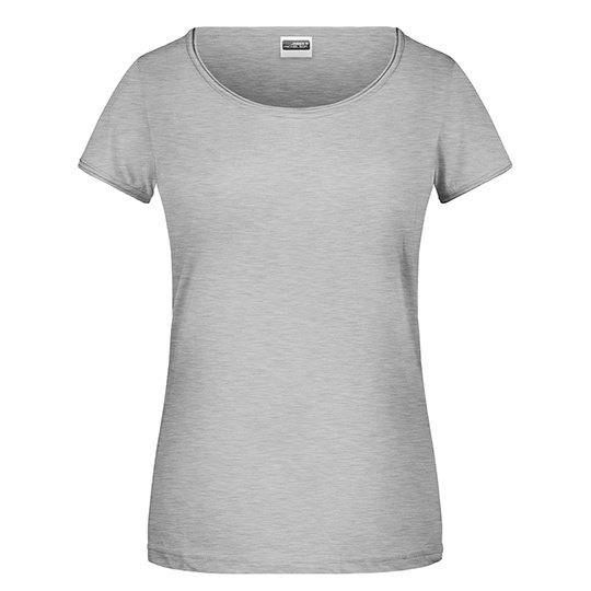 T-shirt Damski Slim Bawelniany JN8001 - Grey Heather