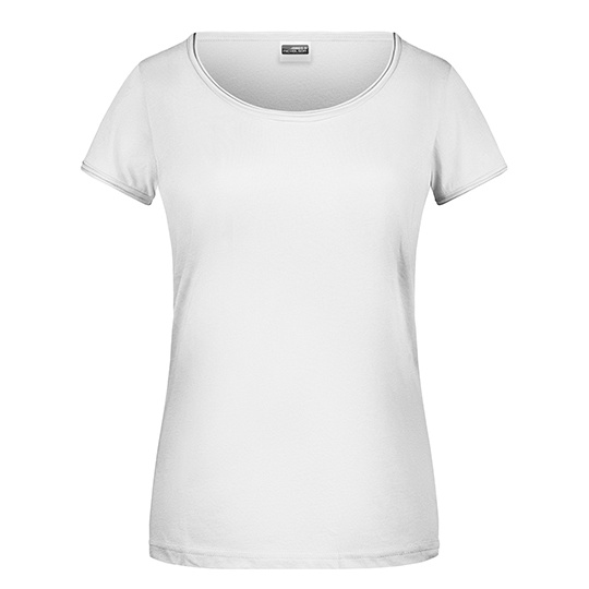 T-shirt Damski Slim Bawelniany JN8001 - White