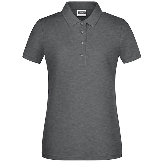 Koszulka Polo Damska Slim Pique JN8009 - Black Heather
