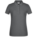 Koszulka Polo Damska Slim Pique JN8009 - Black Heather