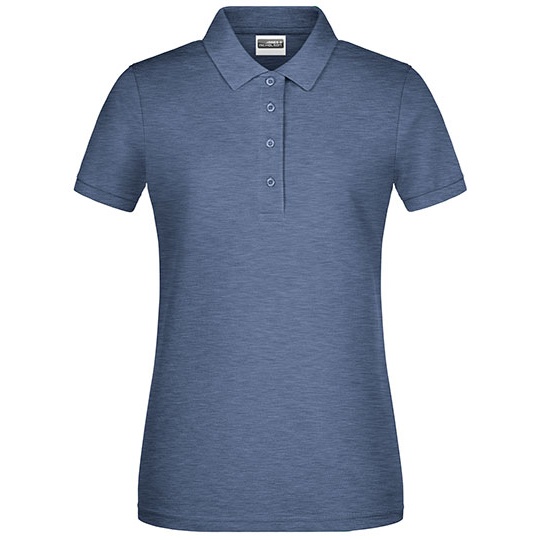 Damska koszulka polo slim JN8009 - Light Denim Melange