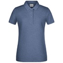 Koszulka Polo Damska Slim Pique JN8009 - Light Denim Melange