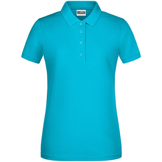 Koszulka Polo Damska Slim Pique JN8009 - Turquoise