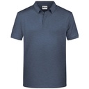 Koszulka Polo Męska Melanzowa JN8010 - Light Denim Melange