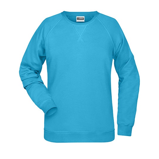 Damska bluza slim z raglanowymi rękawami JN8021 - Turquoise