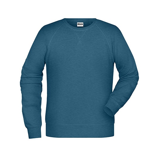 Bluza Męska Raglanowa Bawełniana JN8022 - Petrol Melange