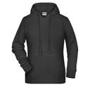 Damska bluza z kapturem raglanowa bawełniana JN8023 - Black