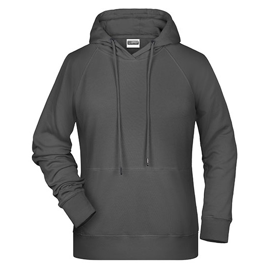 Damska bluza z kapturem raglanowa bawelniana JN8023 - Graphite (Solid)