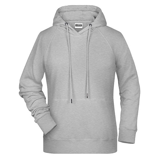 Damska bluza z kapturem raglanowa bawelniana JN8023 - Grey Heather