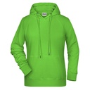 Damska bluza z kapturem raglanowa bawełniana JN8023 - Lime Green