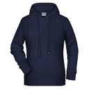 Damska bluza z kapturem raglanowa bawełniana JN8023 - Navy