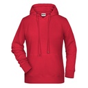 Damska bluza z kapturem raglanowa bawełniana JN8023 - Red