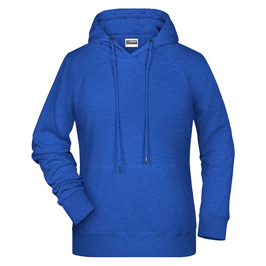 Damska bluza z kapturem raglanowa bawelniana JN8023 - Royal Heather