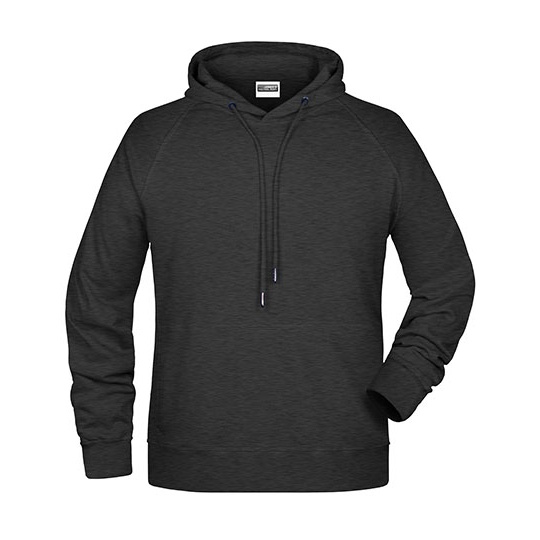 Bluza Meska Casualowa z Kapturem JN8024 - Black Heather