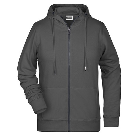 Bluza Damska Slim Rozpinana z Kapturem Komfortowa JN8025 - Graphite (Solid)