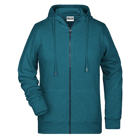 Bluza Damska Slim Rozpinana z Kapturem Komfortowa JN8025 - Petrol Melange