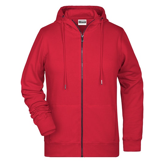 Bluza Damska Slim Rozpinana z Kapturem Komfortowa JN8025 - Red
