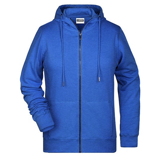 Damska bluza slim z kapturem i zamkiem JN8025 - Royal Heather