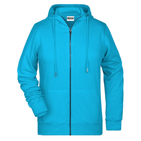 Bluza Damska Slim Rozpinana z Kapturem Komfortowa JN8025 - Turquoise