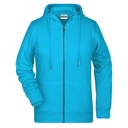Bluza Damska Slim Rozpinana z Kapturem Komfortowa JN8025 - Turquoise