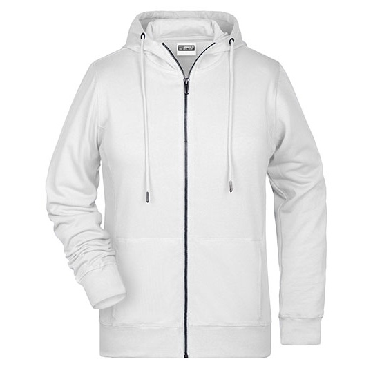 Bluza Damska Slim Rozpinana z Kapturem Komfortowa JN8025 - White