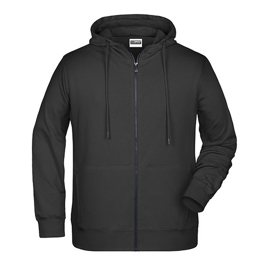 Bluza Meska Rozpinana z Kapturem JN8026 - Black