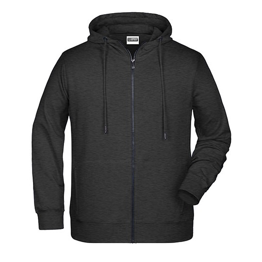 Bluza Meska Rozpinana z Kapturem JN8026 - Black Heather