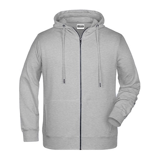 Bluza Meska Rozpinana z Kapturem JN8026 - Grey Heather