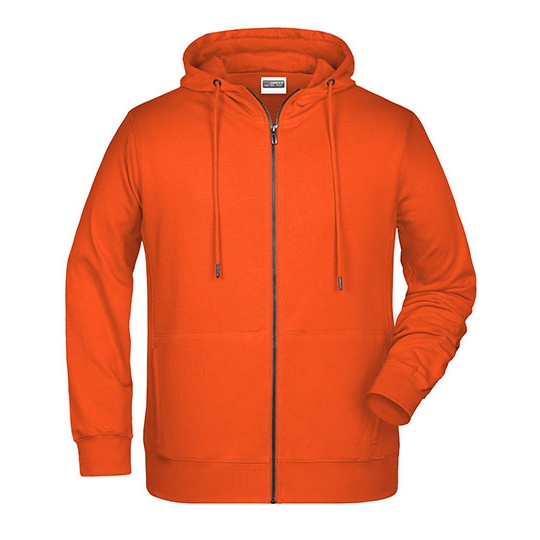 Bluza męska z kapturem na zamek JN8026 - Orange