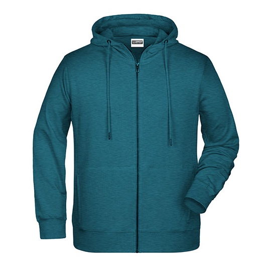 Bluza Meska Rozpinana z Kapturem JN8026 - Petrol Melange